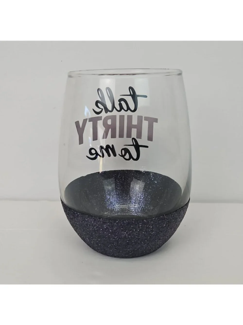 Talk Thirty To Me Wine Glass 30th Birthday Party Gift Stemless Sparkly Girly